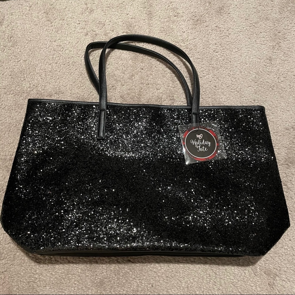 *NWT* Ion Black Glitter Holiday Tote